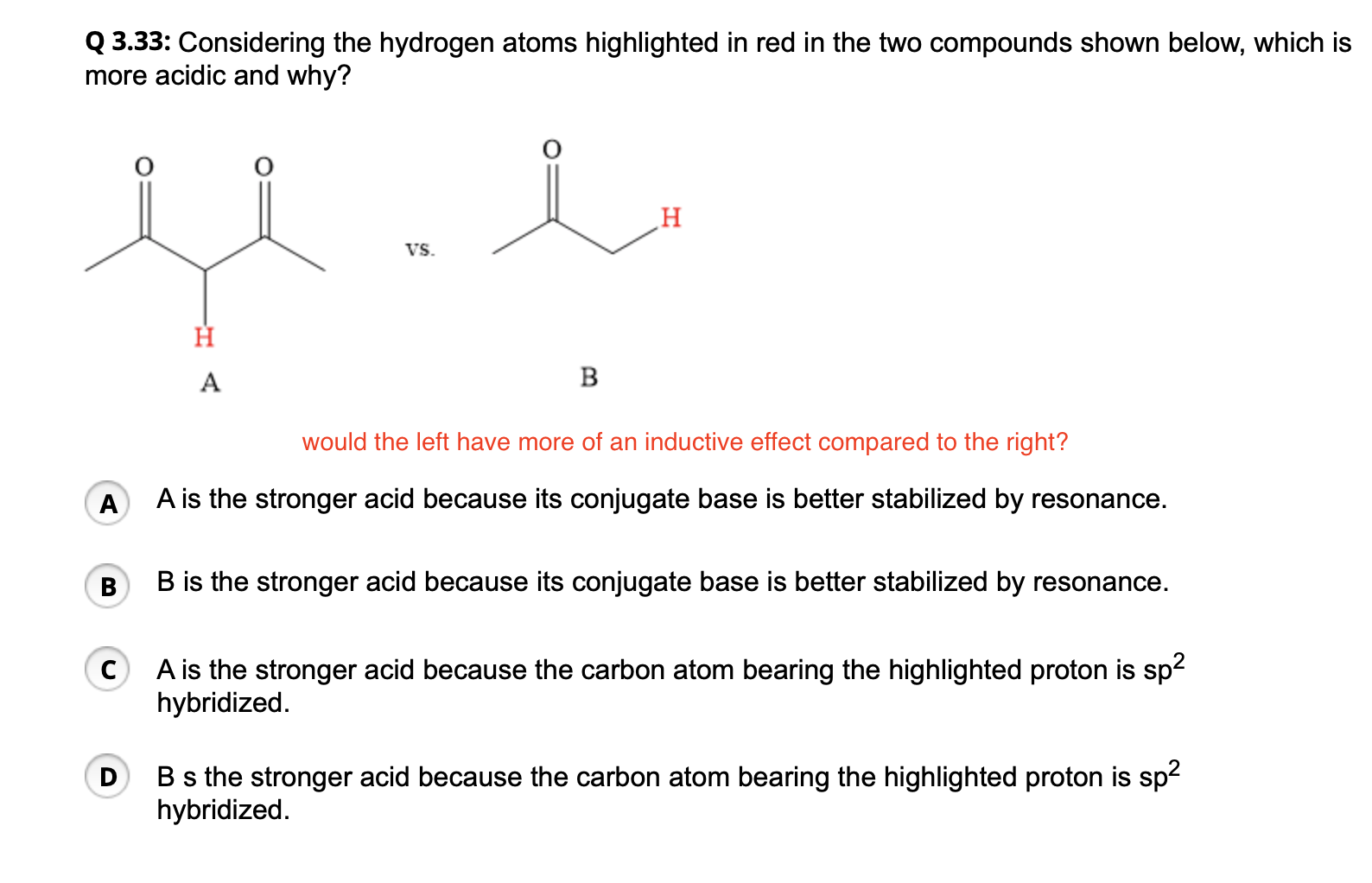 Solved Considering the hydrogen atoms highlighted in red in