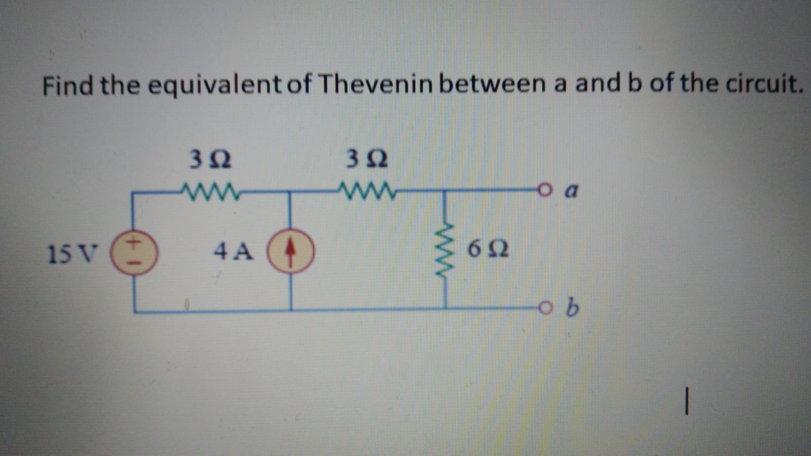 Solved Find the equivalent of Thevenin between a and b of | Chegg.com