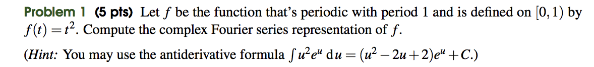 Solved Problem 1 (5 pts) Let f be the function that's | Chegg.com