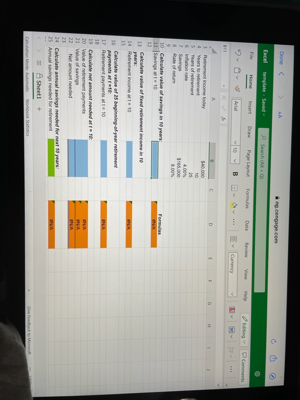 Solved Excel Online Structured Activity: Required annuity | Chegg.com
