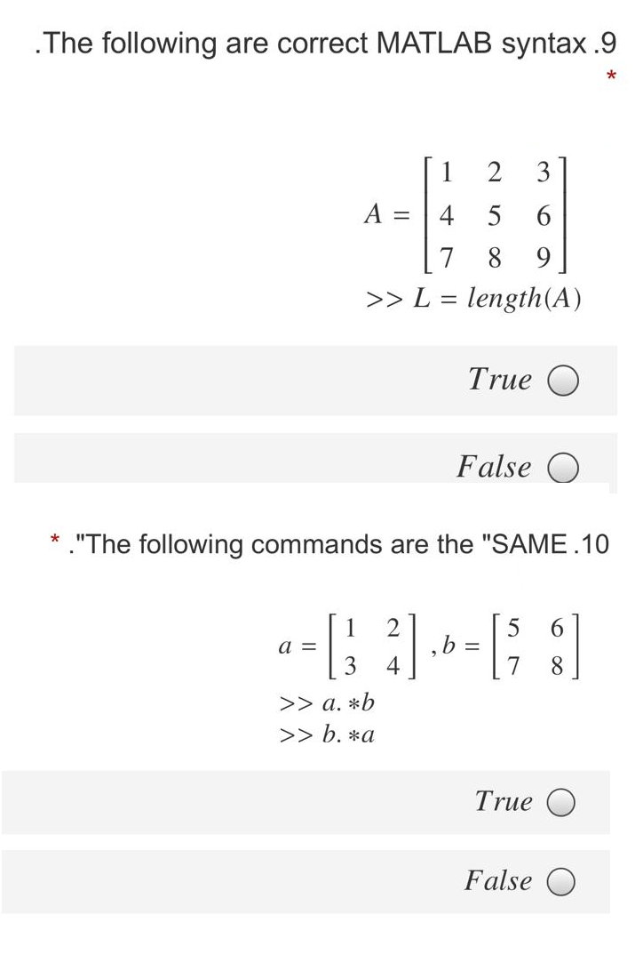 Solved Write the correct MATLAB syntax for the.6 following | Chegg.com