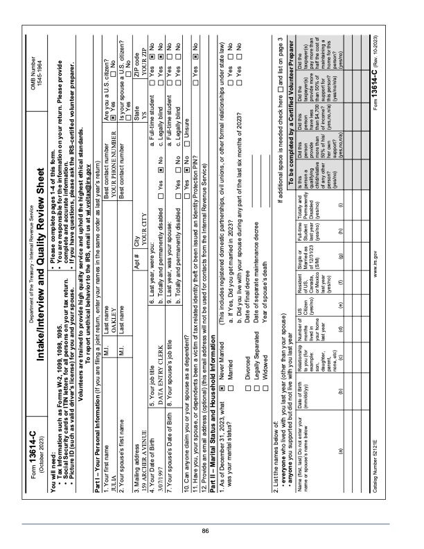 Advanced Scenario 8 Julia Oakley Directions Using