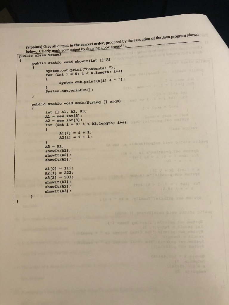 Solved (8 points) Give all output, in the correct order, | Chegg.com
