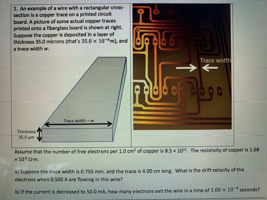Solved 1. An example of a wire with a rectangular cross- | Chegg.com
