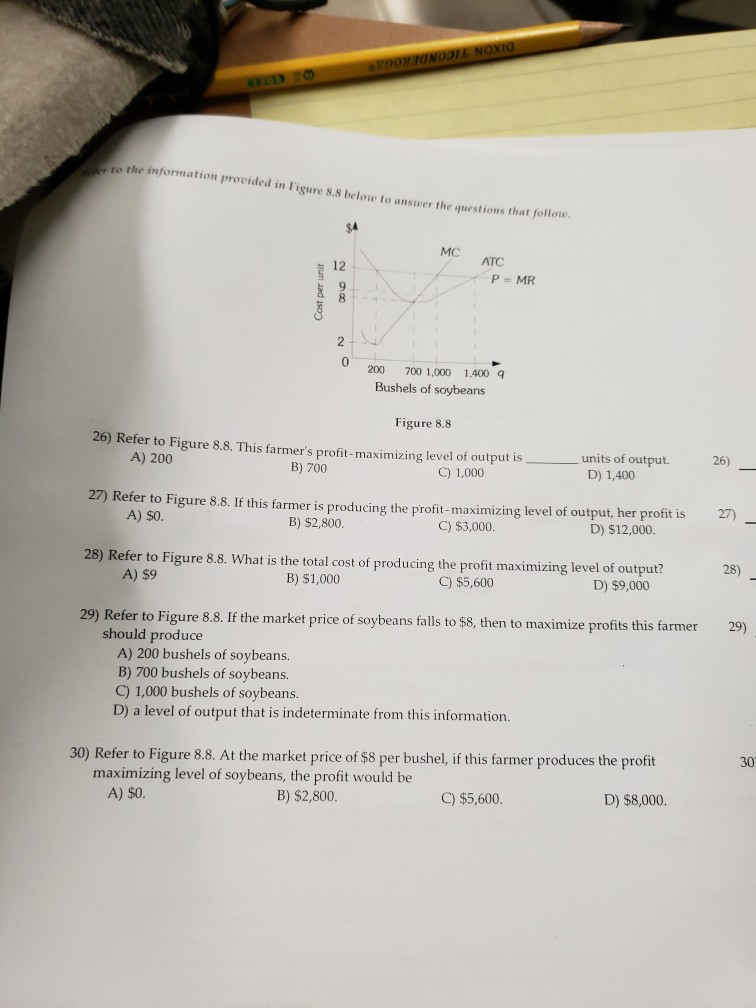 Solved to the infonmation procided in Figure 8.8 below to | Chegg.com