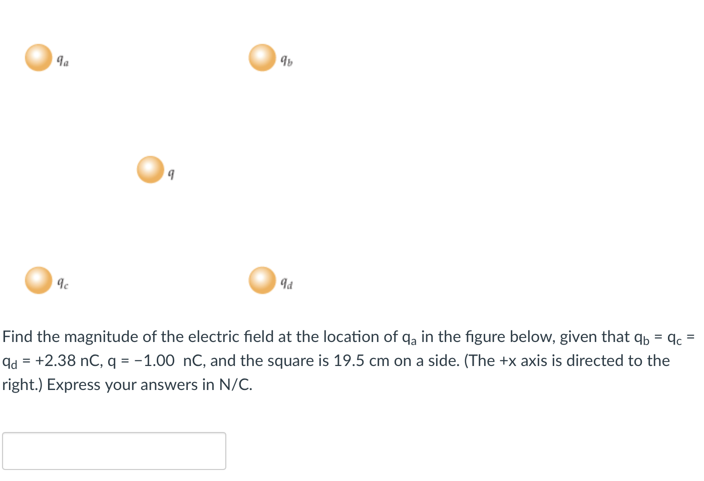 Solved Find the magnitude of the electric field at the | Chegg.com