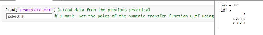 Solved Matlab code and executed result shown in above | Chegg.com