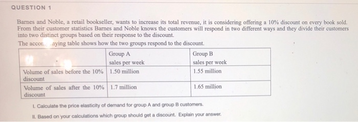 Solved QUESTION 1 Barnes and Noble, a retail bookseller, | Chegg.com