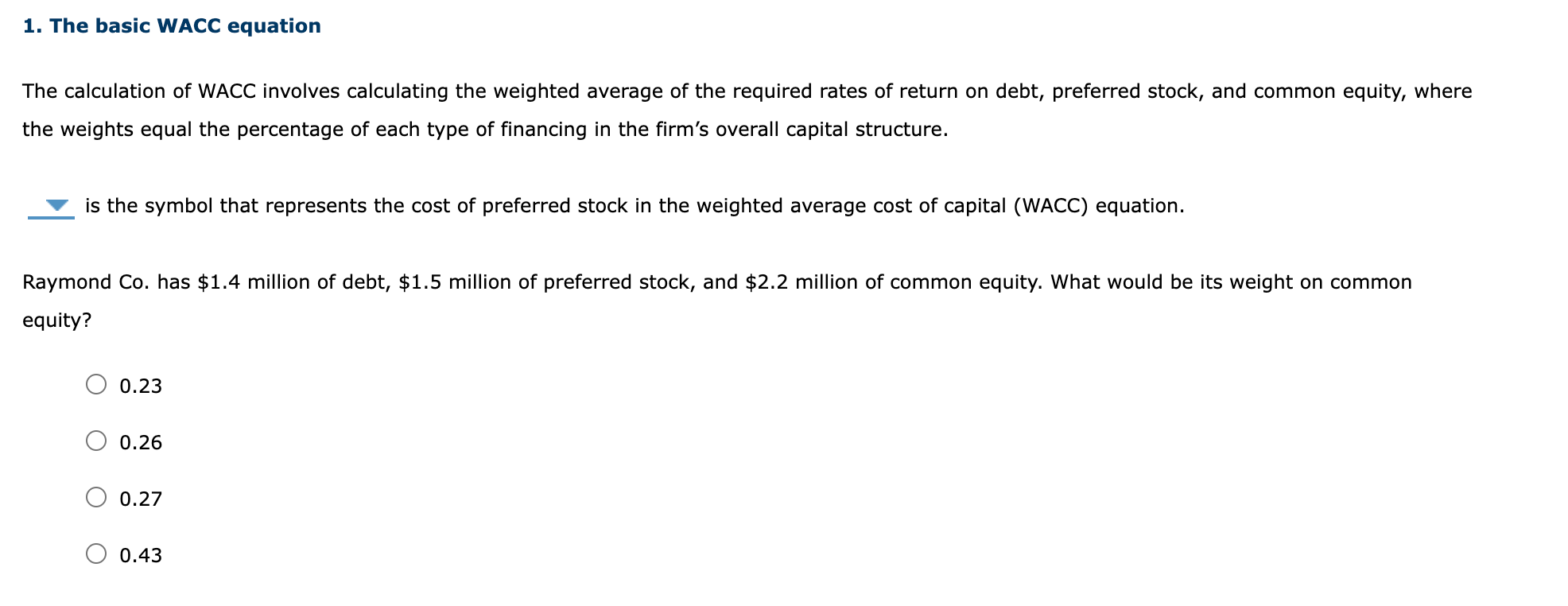 Solved The calculation of WACC involves calculating the | Chegg.com