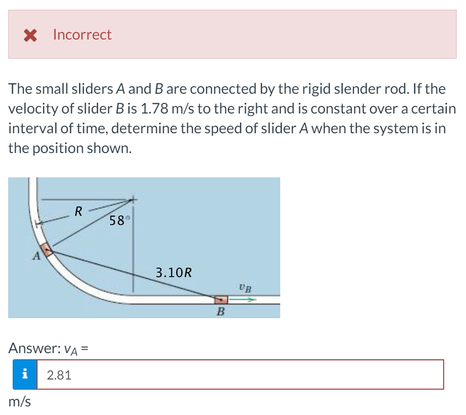 Solved The Small Sliders A And B Are Connected By The Rigid | Chegg.com