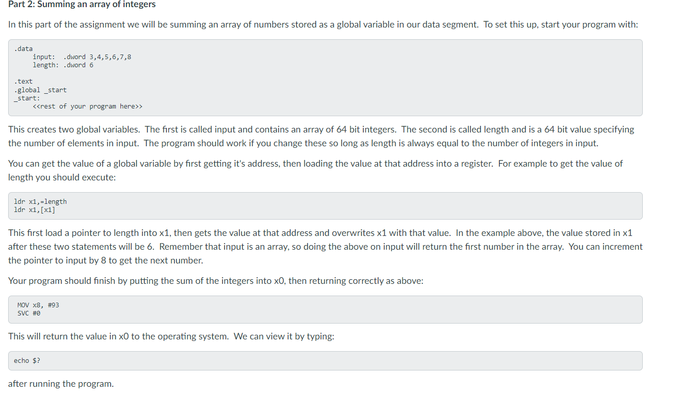 do this in ARM and x registers, DON'T CHATGPT OR | Chegg.com