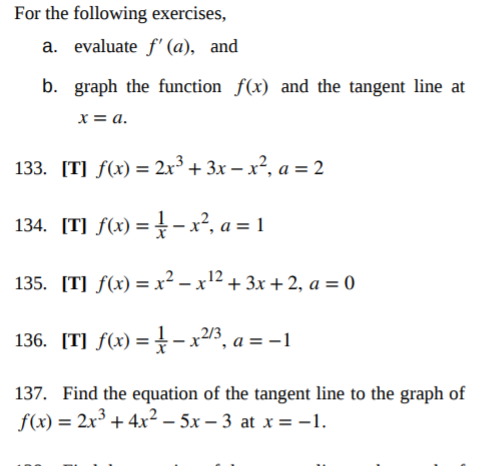 Solved For The Following Exercises A Evaluate F A And Chegg Com