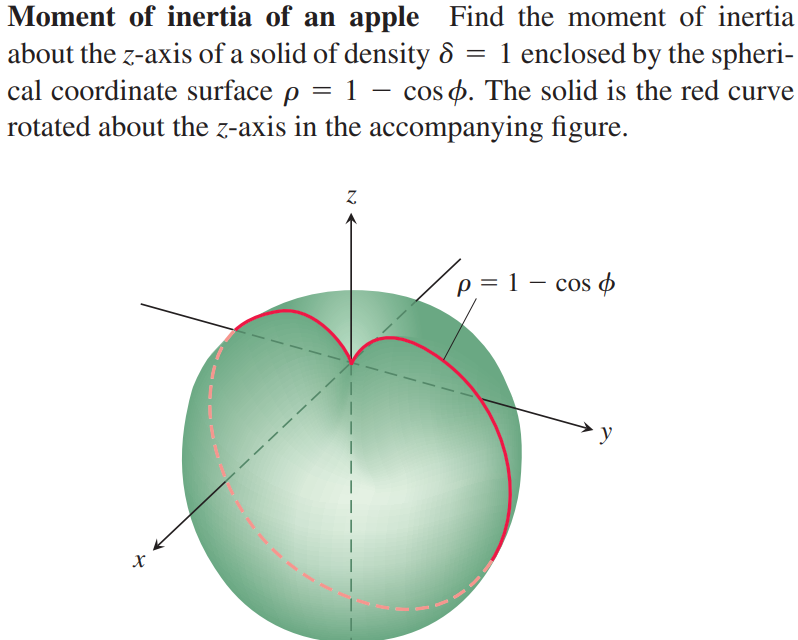 Solved Moment of inertia of an apple Find the moment of | Chegg.com