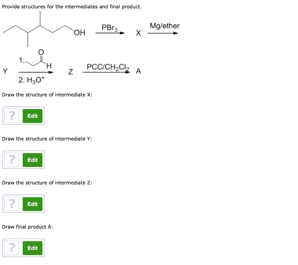 Solved Provide structures for the intermediates and final | Chegg.com