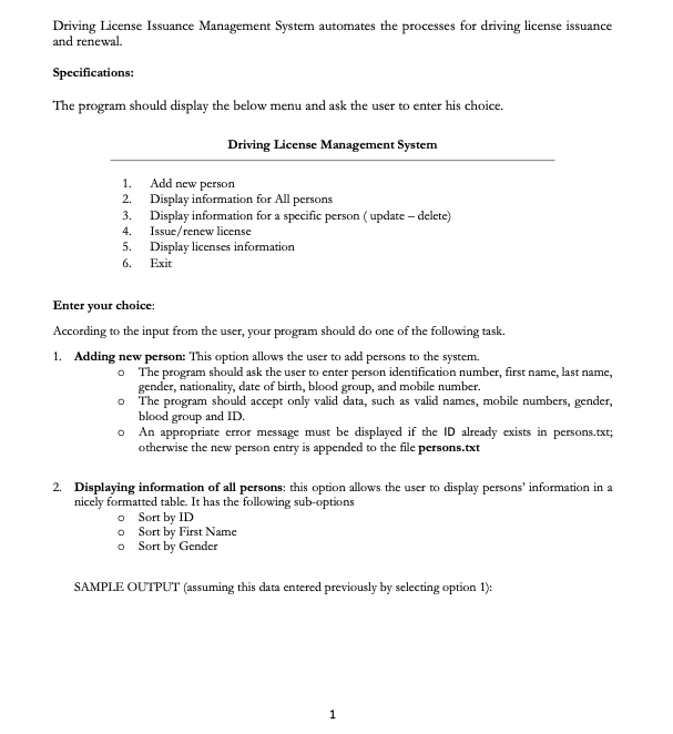 Solved Driving License Issuance Management System automates | Chegg.com