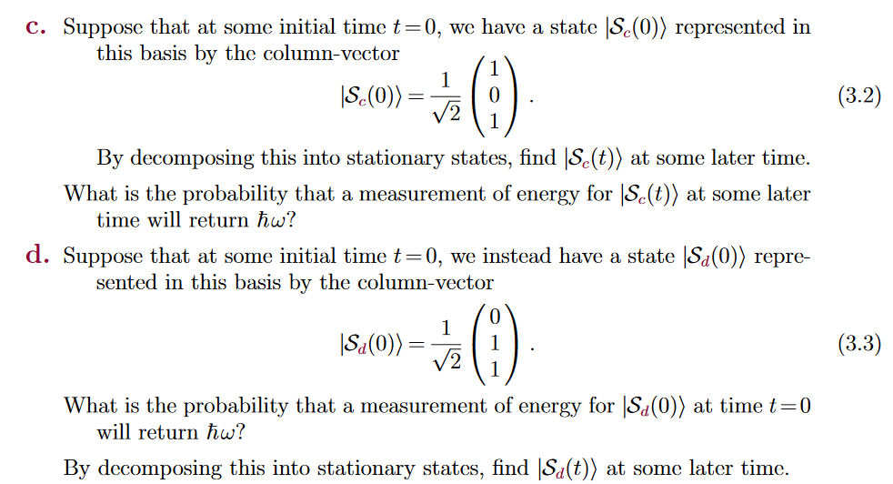 In Some Orthonormal Basis N The Hamiltonian O Chegg Com