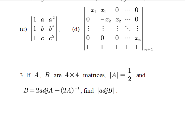 Solved (c) ∣∣111abca2b2c2∣∣, (d) | Chegg.com