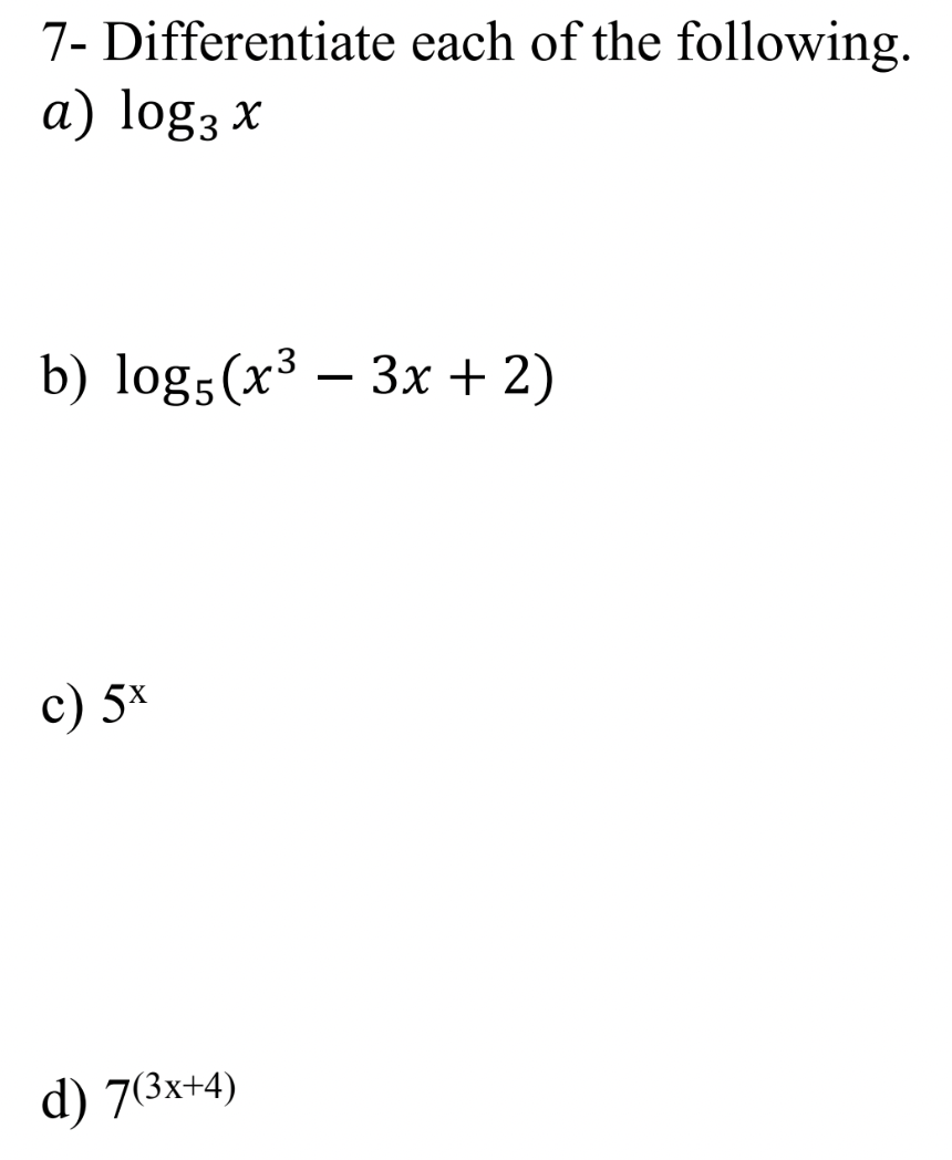 differentiate log to the base 3 log to the base 5 x