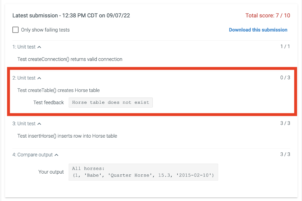 Solved Complete the Java program to create a Horse table, | Chegg.com