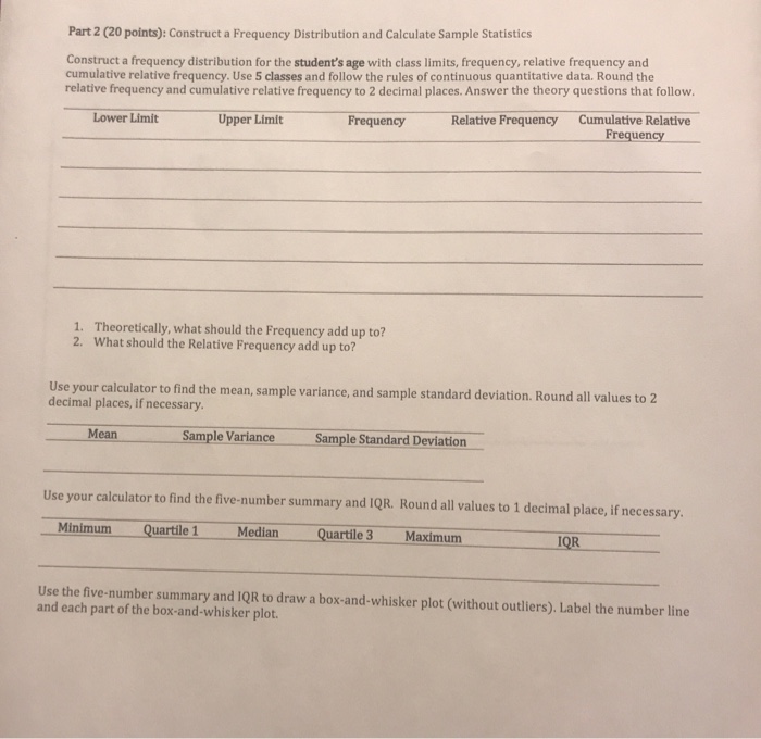 Solved Math 2140 Analytical Assignment Descriptive | Chegg.com