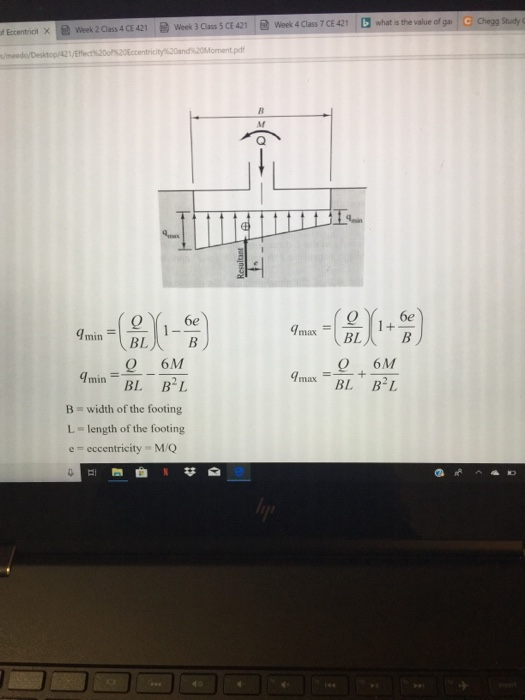 Solved Problem 3 An Eccentrically Loaded Foundation Is Shown Chegg Com