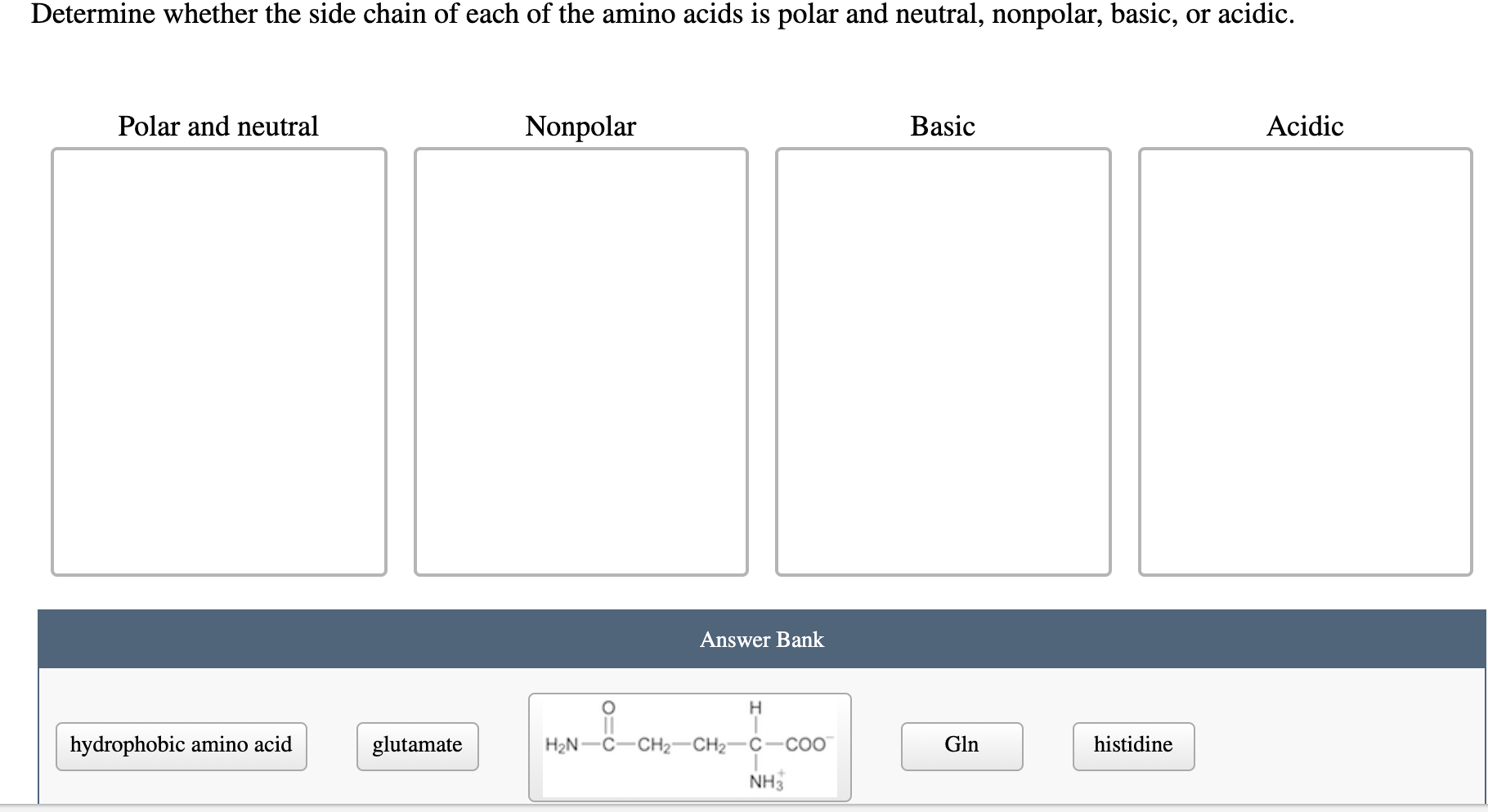 Solved Determine whether the side chain of each of the amino | Chegg.com