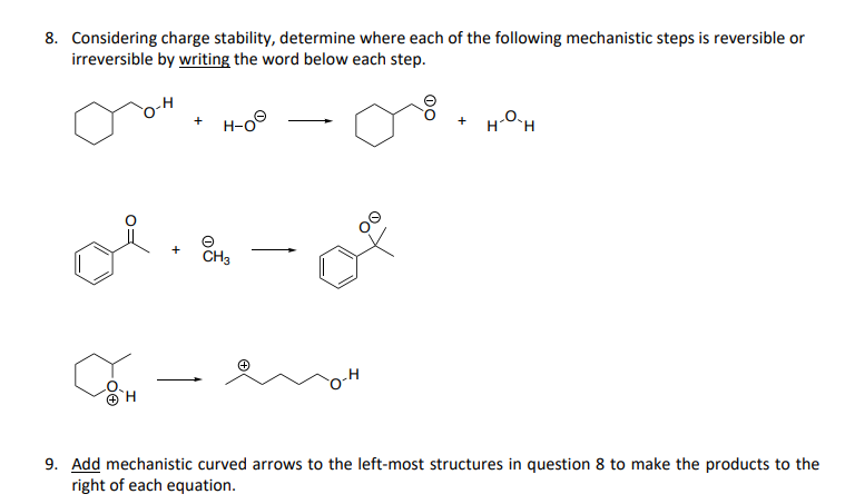 Solved 8. Considering charge stability, determine where each | Chegg.com