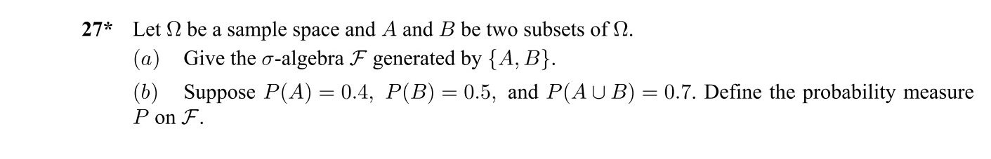 Solved 27* Let N be a sample space and A and B be two | Chegg.com