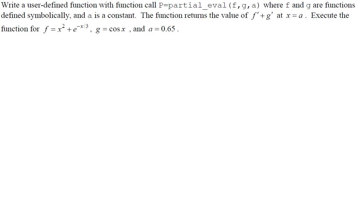 Solved Write a user-defined function with function call | Chegg.com