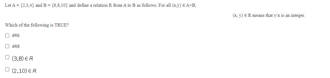 Solved Let A = {2,3,4} And B = {6,8,10} And Define A | Chegg.com