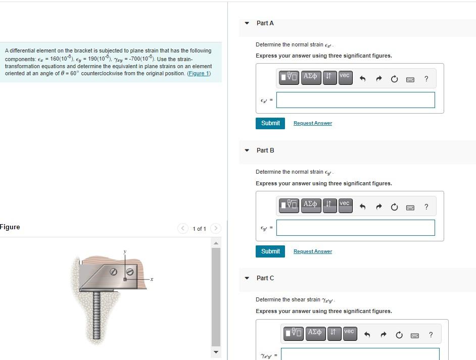 Solved Determine the normal strain ϵx. A differential | Chegg.com