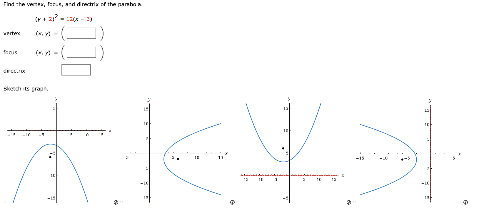 Solved Find The Vertex Focus And Directrix Of The Chegg Com