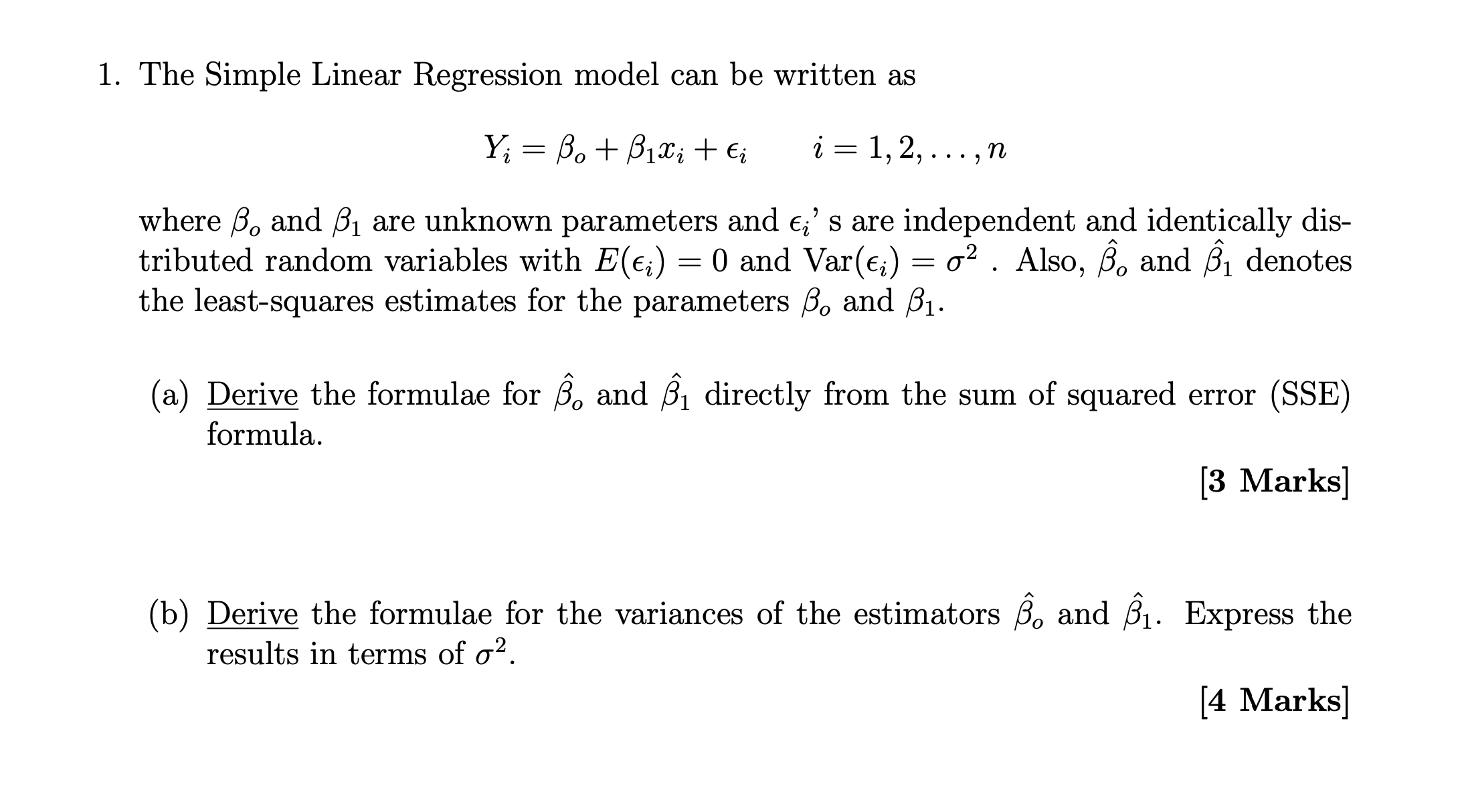 Solved 1. The Simple Linear Regression Model Can Be Written | Chegg.com