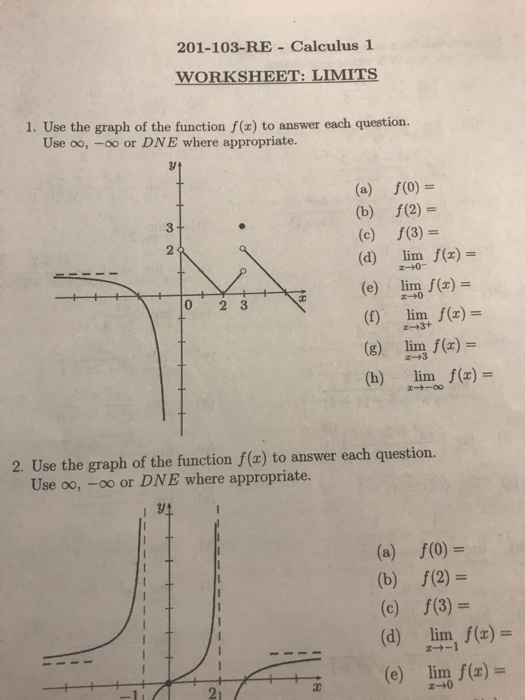 Calculus Limits Worksheet With Answers - Worksheet List