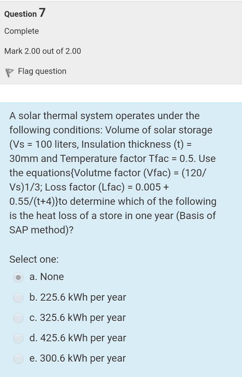 Solved A solar thermal system operates under the following | Chegg.com