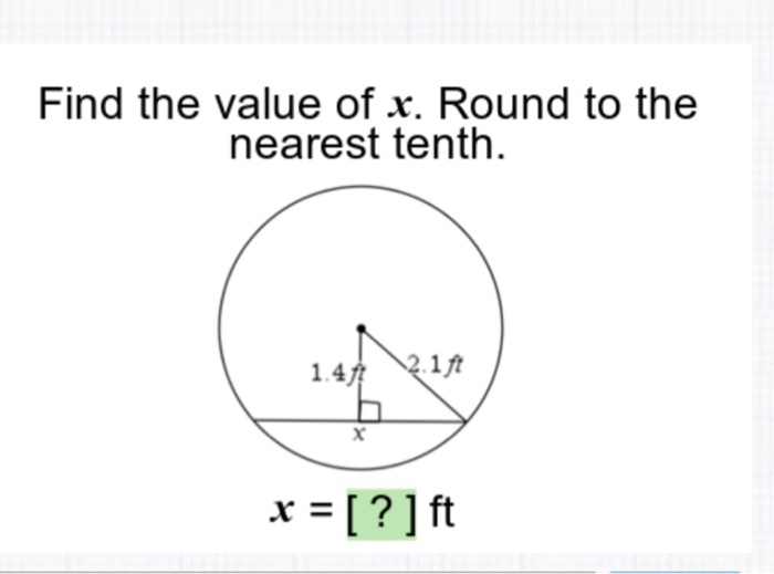 Solved Find The Value Of X Round To The Nearest Tenth 5165