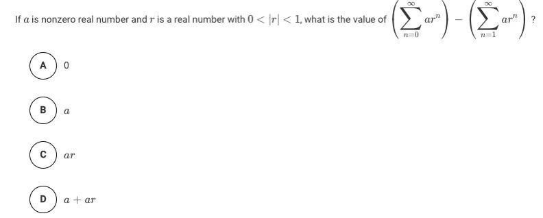 Solved OX If a is nonzero real number and r is a real number | Chegg.com