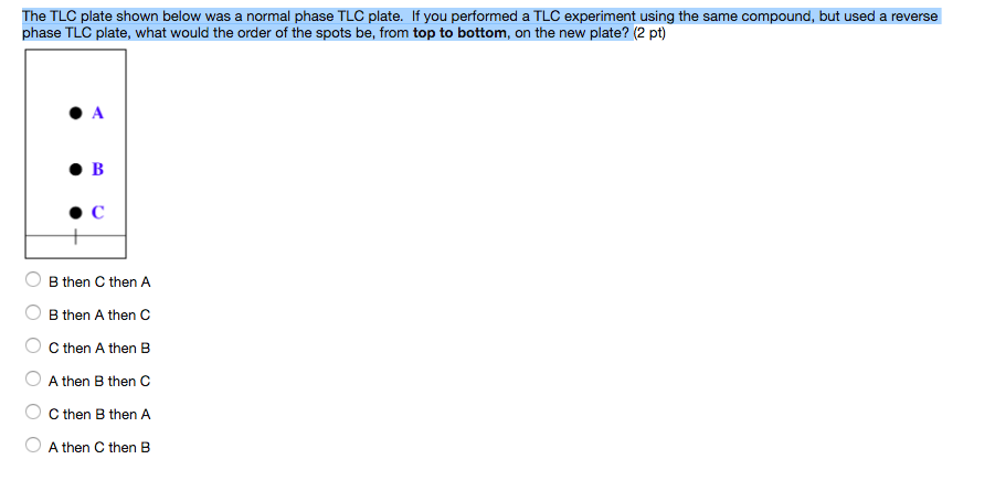 solved-the-tlc-plate-shown-below-was-a-normal-phase-tlc-chegg