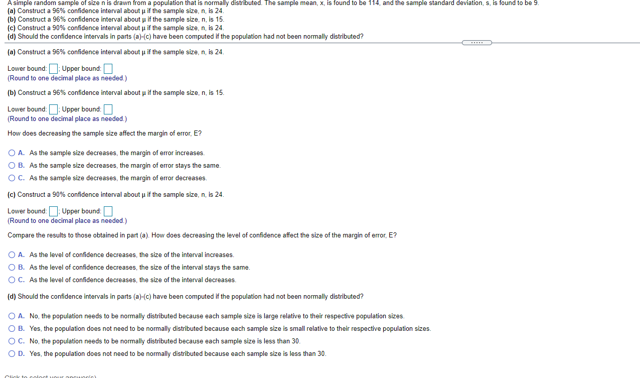 Solved A simple random sample of size n is drawn from a | Chegg.com