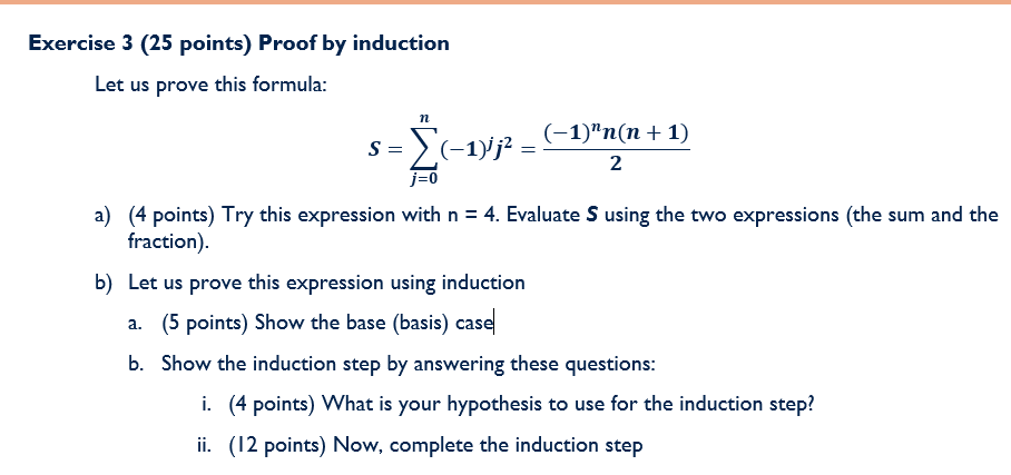 Solved Exercise 3 (25 Points) Proof By Induction Let Us | Chegg.com