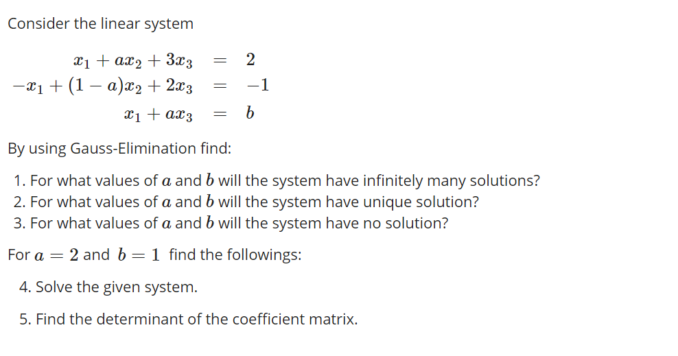 Solved Consider The Linear | Chegg.com