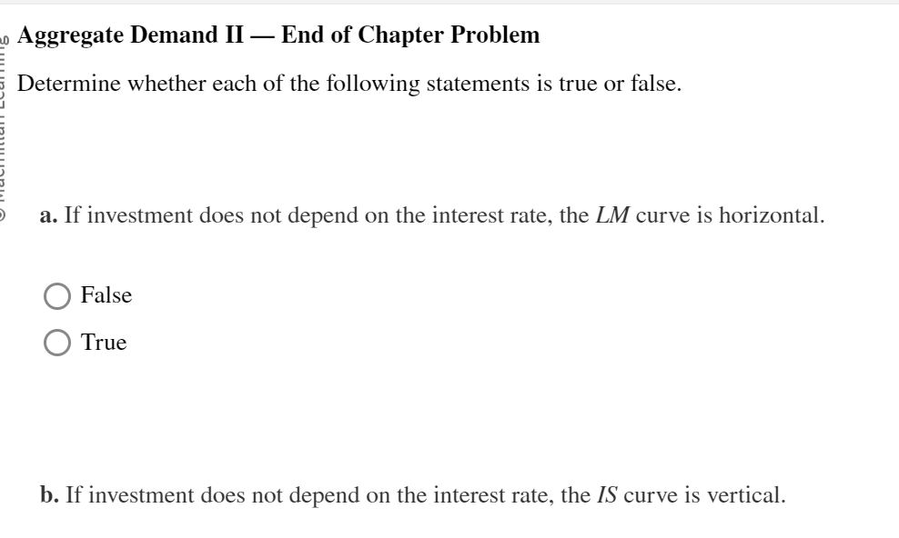 Solved Aggregate Demand II - ﻿End Of Chapter | Chegg.com