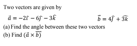 Solved Two Vectors Are Given By (a) Find The Angle Between | Chegg.com