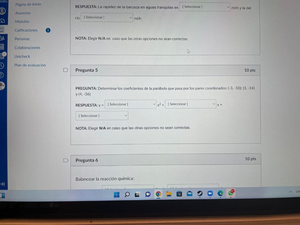 Solved Determine the coefficients of the parabola passing | Chegg.com