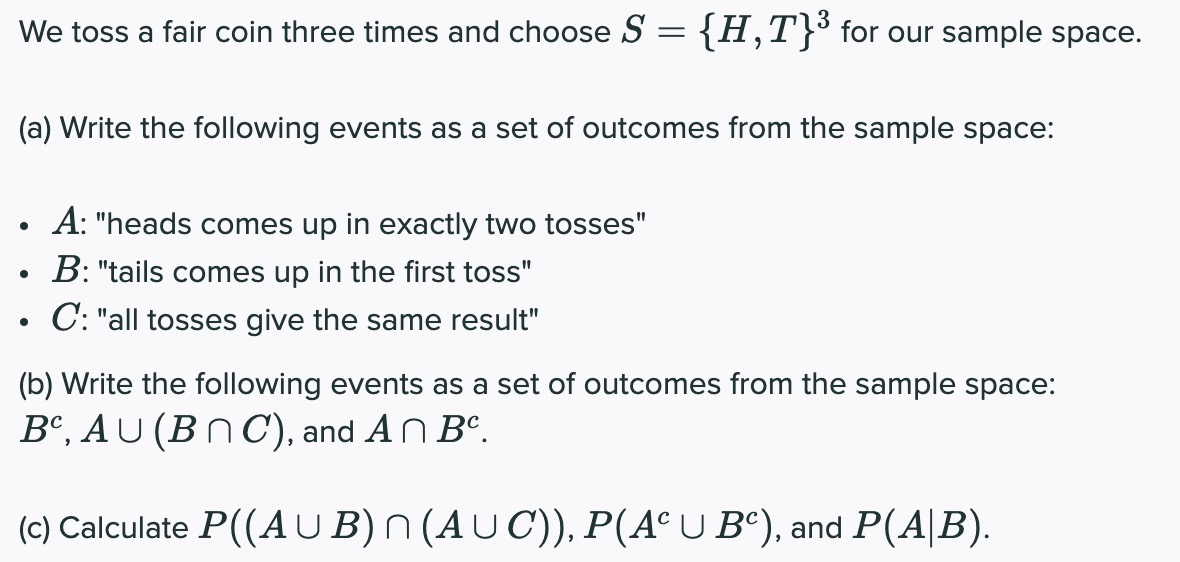 ppt - mastering coin toss simulations: fair vs. biased... Solved We toss a fair coin three times and choose S = {H,T}3 | Chegg.com