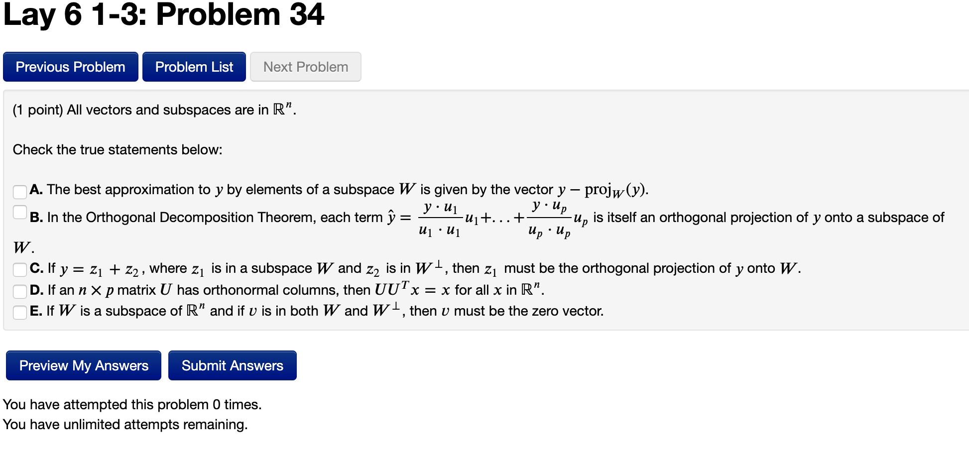 Solved Lay 6 1-3: Problem 34 Previous Problem Problem List | Chegg.com