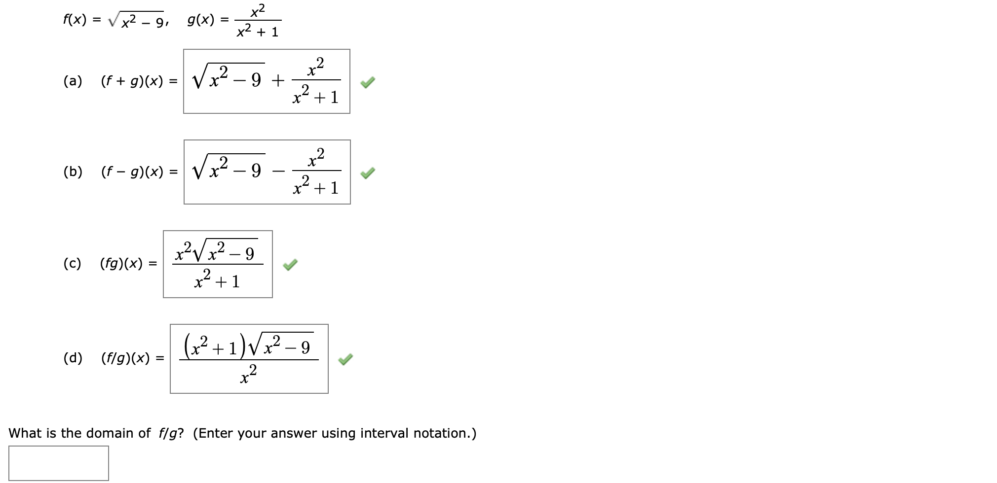 Solved Find The Following F X 7x 1 G X X2 4 A