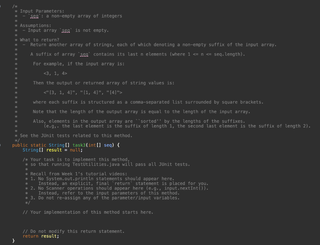 Solved Input Parameters Segº A Non Empty Array Of Chegg Com