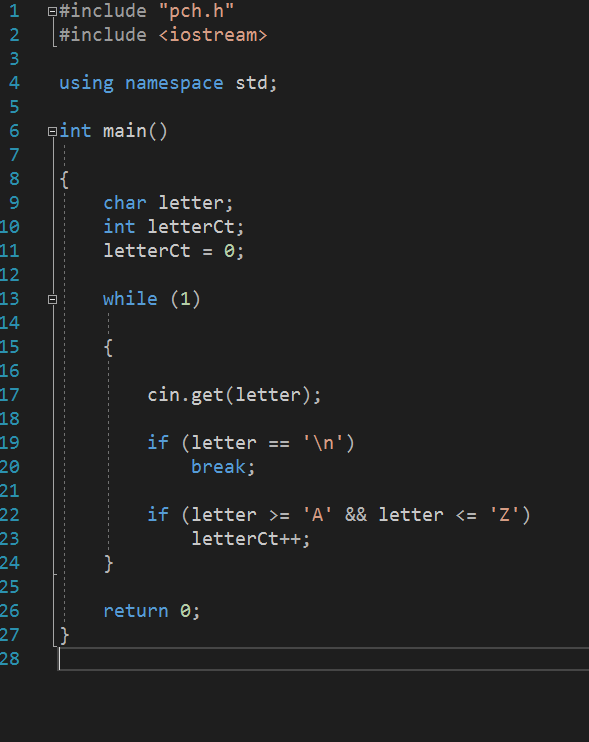 While cin s. Include PCH.H. Include c++. Iostream c++. Include iostream c++.