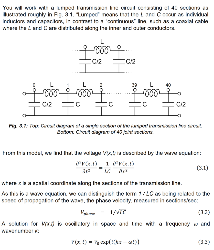 You Will Work With A Lumped Transmission Line Circ Chegg Com